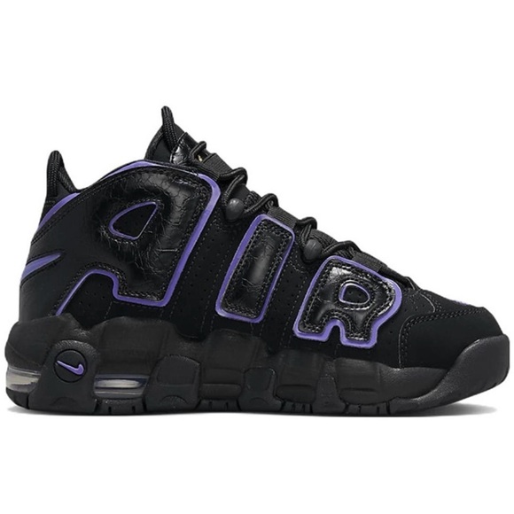 Nike Air More Uptempo Black Purple DX5954-001 Boys Girls Women GS Size 4Y-7Y NWB - Picture 2 of 6